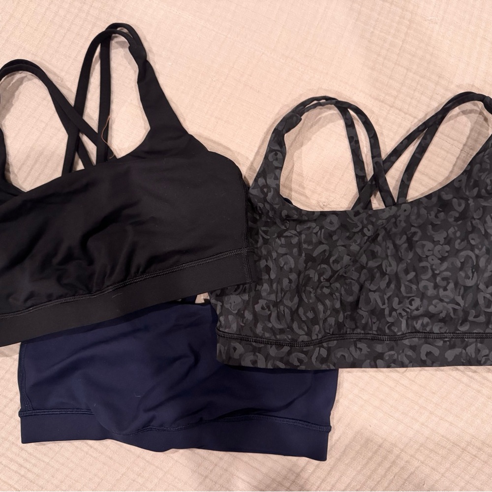lululemon athletica Black, Gray, and Navy Sports Bras